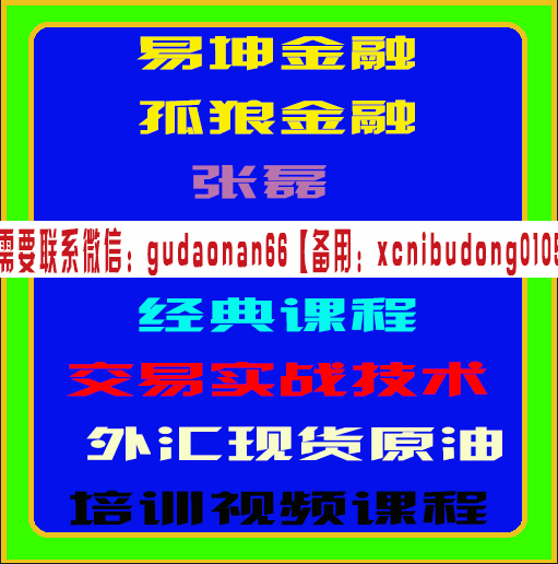 易坤金融孤狼张磊一字诀经典课程交易实战技术外汇原油期货培训视频