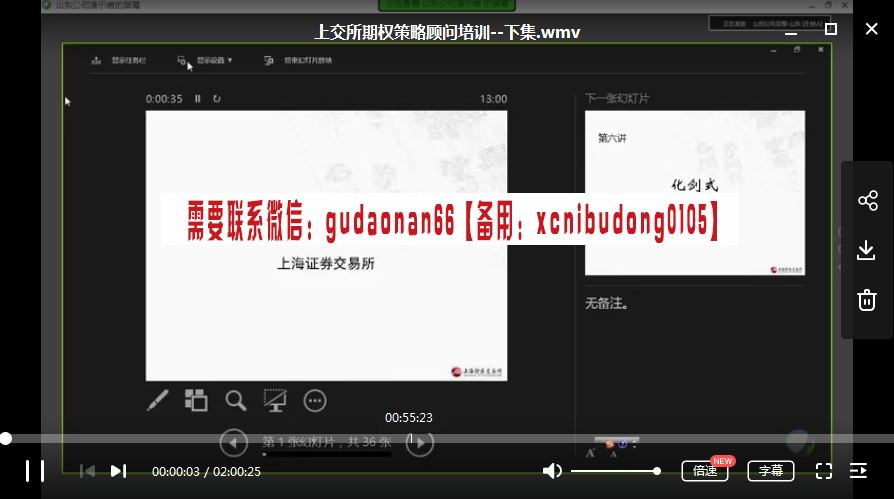 上交所期权策略顾问培训视频PPT
