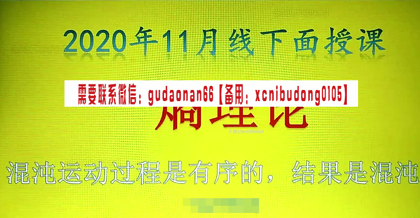 量学大讲堂姚工2020年11月7日线下熵理论分形分析特训营视频