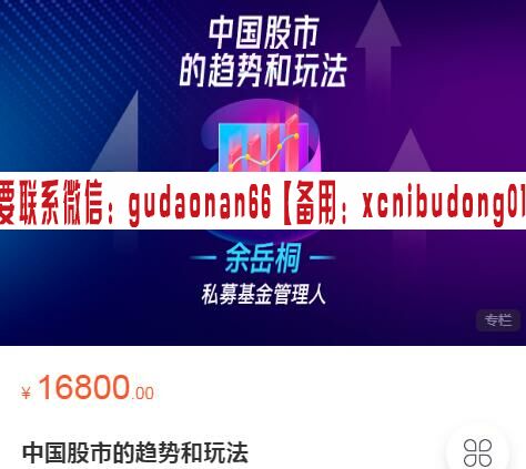 余岳桐 中国股市的趋势和玩法 视频课程