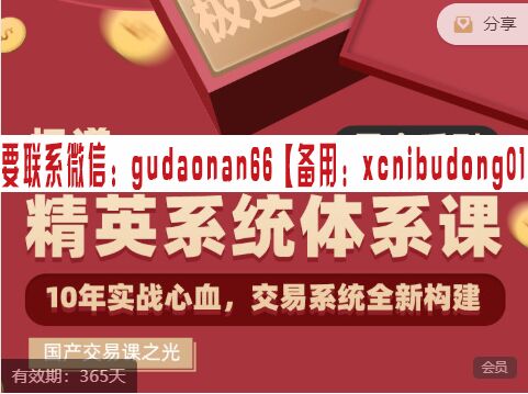 赵沉心 极道 黑金系列精英系统精品课